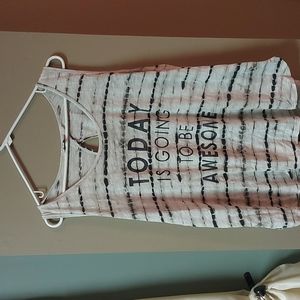 "Today is Going to be Awesome" black and white striped Tunic